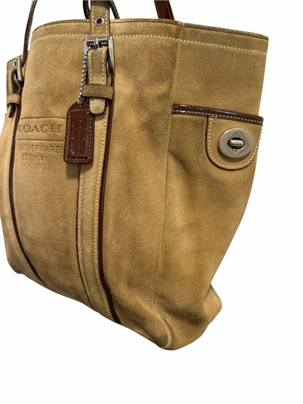 Coach Y2K Suede Hampton Tote Bag